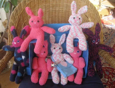 Just a few of the Bobbly Bunnies waiting to meet you!